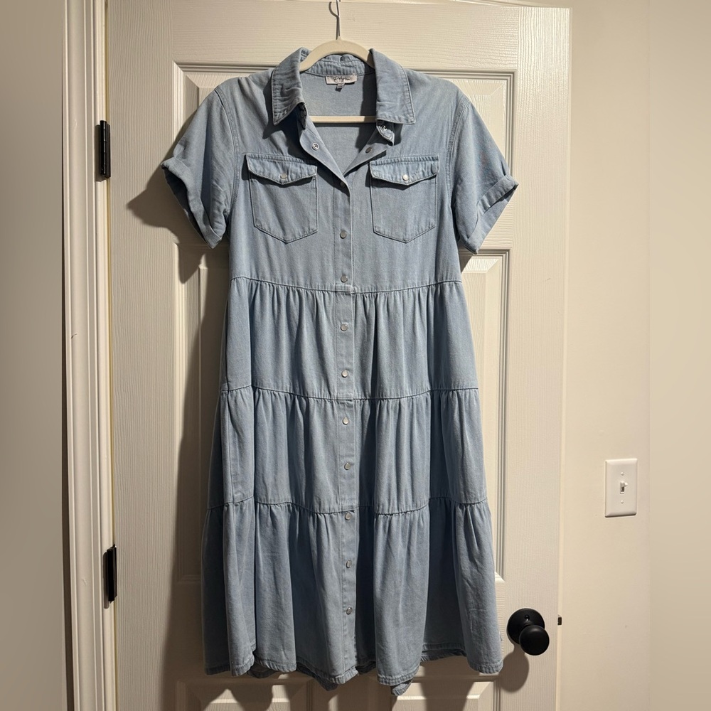 Polagram Denim Shirt Dress
